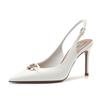 Sapatos de Salto Alto para Mulheres 2026 Primavera/Verão Novos Sandálios Fechados Estilo Francês, Saltos Finos Elegantes Bico Fino, Sapatos de Salto Único Versáteis com Saltos Finos e Biqueira Fechada
