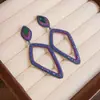 Pendientes Redondos Plegados con Borlas Tachonados de Pedrería Estilo Retro Europeo y Americano, de Moda y Versátiles, con un Toque de Lujo Ligero y de Alta Gama