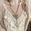 D Colar Borboleta Estilo Étnico Boêmio Feminino Design de Nicho Cerâmica Nova Chinoiserie Retro Acessórios de Saia Rosto de Cavalo