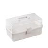 Caja de almacenamiento plegable de plástico multifuncional de tres capas, caja de herramientas transparente para el hogar con tapa, caja de medicamentos con compartimentos multicapa, venta al por mayor