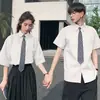Uniforme de camisa jk para niños y niñas estilo Hong Kong material escolar japonés Ruan Shuai conjunto completo manga corta pantalones cortos corbata uso en pareja ins