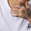 Estilo Ins Japonês e Coreano Nicho Moda Simples Anel Listrado Personalidade Anel Tendência Masculino Simples Punk Anel de Aço Titânio