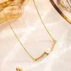 Acessórios de Moda Minimalistas 2026 Tendência Primavera Novo Luxo Aço Titânio Feminino Nicho Corrente Clavícula Colar de Pérolas