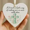 Decoración de Amistad con Forma de Corazón para Nuevo Producto Transfronterizo Colgante Acrílico Plano 2D Regalo de Navidad Colgante para Árbol de Navidad