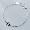 Pulsera Simple Estilo Mori Dulce Avión Plata Esterlina para Mujer Estilo Coreano Estilo Fresco Creativa con Circonitas Incrustadas con Diamantes Joyería Nueva