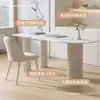 Escritorio de Piedra Sinterizada de Lujo Ligero para Hogar Apartamento Pequeño Oficina Minimalista Moderna Escritorio de Computadora Estilo Crema Dormitorio Escritorio y Silla Blanco Puro
