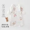 Bata de dormir de algodón puro para bebé, primavera y otoño, Clase A, camisón sin costuras para recién nacido, capa base transpirable anti-patadas de manga larga para bebés