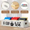 Caja de Almacenamiento de Madera Transfronteriza Almacenamiento de Bolsitas de Té y Café Cocina Barra Madera Maciza Compartimento Multifuncional Caja de Almacenamiento de Escritorio