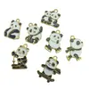 Aleación Goteo de Aceite DIY Dibujos Animados Lindo Panda Gigante Accesorios de Joyería Accesorios Pendientes Pendientes Collar Colgante Material Lote