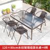 Conjunto de Mesa e Cadeiras de Assento Externo Pátio Lazer ao Ar Livre Jardim Conjunto Simples de Três Peças Mesa de Jantar de Rattan para Varanda Externa