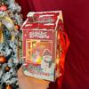Pegatina decorativa navideña transparente con marca de agua, feliz Nochebuena, regalo de manzana y fruta, etiqueta decorativa.