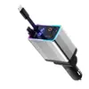 Cargador de Coche de Nitruro de Galio al por Mayor Transfronterizo Carga Súper Rápida Pd120W Doble Cable Retráctil Almacenamiento Automático Diseño de Cielo Estrellado