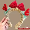 Accesorios para la Cabeza de Navidad Reno Lazo Diadema para el Cabello Femenina Creativa Divertida Pasador Diadema de Astas Diadema para Disfraz de Fiesta Cabello