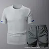Conjunto de Traje de Malla de Secado Rápido Talla Europea Transfronterizo, Nuevo Estilo de Verano Camiseta de Manga Corta Traje Deportivo para Correr y Fitness, Secado Rápido