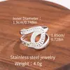 Anillos Abiertos de Acero Inoxidable Transfronterizos, Anillos Ajustables de Acero de Titanio que No se Desvanecen, Anillos Prensados en Aceite, Joyería de Mano al por Mayor
