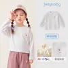 Camiseta de Manga Longa Infantil Jellybaby 2026 Outono Novo Estilo Roupas para Meninos Roupas Casuais Infantis Roupa de Outono para Bebê
