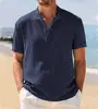 Nova Camisa Polo Tecida com Textura Solta Retrô para Homens Verão 2025 Camiseta Retrô com Gola Lapela Manga Curta Respirável
