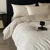 Lujo Ligero y de Gama Alta Algodón Grueso Tejido Jacquard de Alto Hilo Juego de Cuatro Piezas Sábanas y Ropa de Cama Sencillas 100% Algodón
