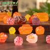 Micro-paisaje simulación comer y jugar con ciruela y albaricoque confitados decoraciones DIY bolsa ciega accesorios colgantes mini adornos pequeños de escritorio