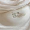 Anillo de Mariposa de Circonita de Color Degradado Anillo de Temperamento Dulce para Mujer Anillo Combinable Anillo de Temperamento Sentido de Alta Gama Anillo Ajustable para Adelgazar