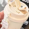 26 Nueva Taza Térmica Portátil para Mujer Alta Apariencia Taza de Agua con Popote Acero Inoxidable 304 Pareja Celebridad de Internet Almacenamiento en Frío Taza de Café.
