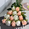 Simulação rosa flor de seda casamento único casa hotel casamento dia dos namorados foto decoração de parede flores falsas atacado
