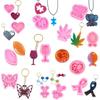 Molde de Silicona para Llavero DIY Corazón Hueso Copa de Vino Mariposa Carro Pieza de Cera de Aromaterapia Decoración de Armario