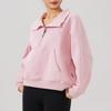 Top de Yoga de Algodón Puro con Cuello Alto, Sudadera Deportiva con Media Cremallera y Cuello Alto, Ropa para Correr y Fitness para Mujer