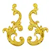 Peças Florais em Estoque com Ganchos Esquerdo e Direito, Buquê de Casamento de Cipó Decoração de Hortênsia Peças Florais Douradas 85*40mm Peças Florais de Cipó