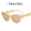 Gafas de sol de pata con cadena gruesa estilo ojo de gato gafas de sol de moda para la playa estilo hip hop para hombre y mujer geniales estilo europeo y americano gafas punk ins