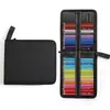 Estuche de lápices de colores 36/48/72 agujeros estuche negro para lápices cortina para bolígrafos bolsa de almacenamiento para lápices de colores bolso al por mayor en stock