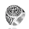 Anillo de titanio retro europeo y americano para hombre, anillo de acero moderno y dominante para hombre