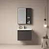 Gabinete de Baño de Aleación de Aluminio Moderno y Sencillo de Fábrica Juego Combinado Baño del Hogar Lavabo Cerámico Integrado Lavamanos