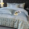 Lençol de cama bordado em relevo de quatro peças, leve e luxuoso, 60 algodão australiano, amigo da pele, fábrica de roupas de cama europeia