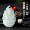 Jade de Hetian Doce Signos del Zodíaco Buda Llavero para Coche Colgante para Coche de Hombres y Mujeres Cordón Personalizado Colgante de Joyería de Jade