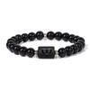 Pulseras de Cristal Negro Brillante con los Doce Signos del Zodíaco, Modelo Nuevo Transfronterizo para Hombres y Mujeres, Estilo Pareja Regalo de Cumpleaños, Venta al por Mayor Transfronteriza en Europa y América