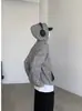 Moletom com Capuz Tecido Estilo Tweed Masculino Tendência Outono Solto Top Listrado High-End Jaqueta Casual Casal