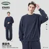 CKX Marca Trend 26 Otoño/Invierno Nuevas Llegadas Sudadera BOXY Felpa de Bucle de Alta Calidad Manga Curva Azul Lavado Sudadera de Cuello Redondo