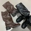 Botas Cavaleiro Estilo Coreano Fivela Salto Grosso Botas Longas Femininas 2026 Outono/Inverno Novo Design Botas Cano Alto Mostra Pernas Longas Botas
