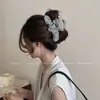 Presilha de Cabelo Vintage de Nuvem Plissada Preguiçosa com Bolinhas para Rabo de Cavalo Alto, Grampo Feminino para Coque na Parte de Trás da Cabeça, Acessório de Cabelo Tipo Pinça Tubarão