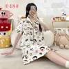 Camisón de manga corta para niñas, algodón nube fino de verano, longitud media por encima de la rodilla, estilo princesa, lindo, ropa de dormir para estudiantes, vestido para casa