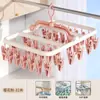 Tendedero Plegable para Calcetines para Uso en el Hogar con Múltiples Pinzas para Secar Ropa en el Balcón, Pinzas para la Ropa Multifuncionales Especiales para Ropa Interior