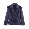 AliExpress 2026 Primavera Nuevo Popular Moda Femenina Abrigo Corto con Cuello Solapa y Cinturón, Estilo Coreano Elegante Gabardina para el Trabajo