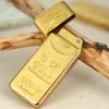 Encendedor Ultra-Delgado Ladrillo de Oro Barra de Oro Nugget de Oro Inflable Personalizado Rueda de Fricción de Pedernal Llama Abierta Joyería Tienda de Oro Regalo
