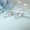 Brincos Argola Estrela de Zircônia Moda Commuter Ins Feminino Estudante Argolas Pequenas Brincos de Clipe Estrela de Cinco Pontas Cheios de Diamante