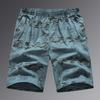 Calças masculinas de cinco pontos estritamente selecionadas, bolso com zíper, shorts casuais, calças de praia, algodão, plus size, macacão masculino solto