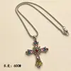Collar con cruz de Spice Girl, estilo dulce y genial, para mujer, con incrustaciones de diamantes de estilo gótico europeo y americano, diseño de collar Y2K, cadena de clavícula.