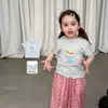 Roupas Infantis ZheLi Conjunto para Meninas Manga Curta Verão Estilo Fino 2026 Roupinhas Infantis Menininha Classe A Camiseta de Bebê Calça Casual