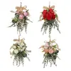 Decoração de Parede de Buquê Invertido de Eucalipto Estilo Floresta Folha de Dinheiro Flor Artificial Decoração de Casamento Pingente Flor Artificial Maçaneta de Porta