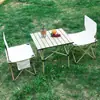 Mesa de Rolinho de Ovo para Exterior, Mesa e Cadeiras de Piquenique, Mesa Dobrável Portátil para Exterior, Equipamento de Acampamento, Conjunto Completo de Cadeiras Dobráveis, Conjunto para Chá no Pátio